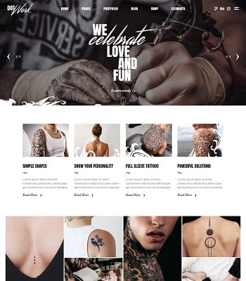 Páginas web a medida para Estudios de Tatuajes